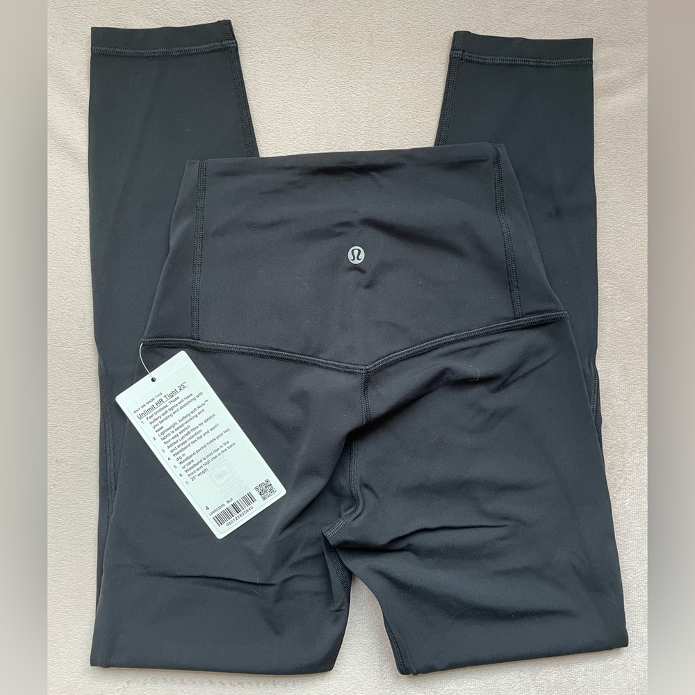 Lululemon Unlimit HR Tight 25” Sz 4 BLK Black NWT